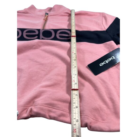 Bebe Womens Pullover Sweatshirt Medium Black/Ash Rose Cotton/Polyester Blend - Picture 9 of 12